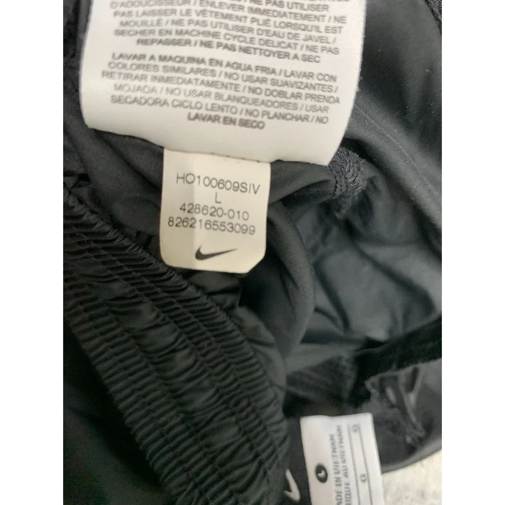 Nike Track Water Windbreaker Pants Men Sz L Black Running Activewear Zip‎ Ankle